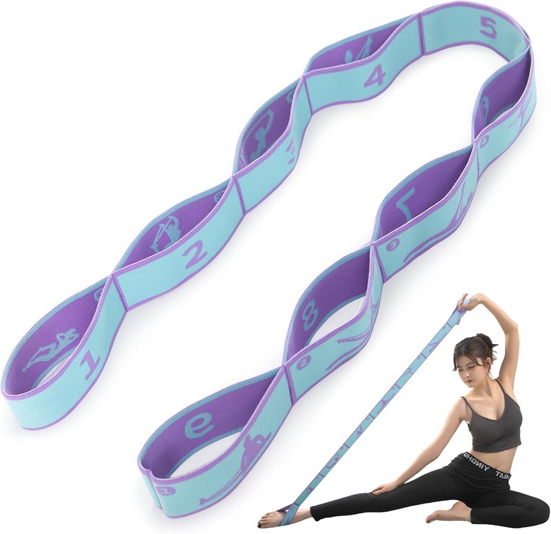Bogiruice Yoga Straps for Stretching Strap Elastic for Physical Therapy Dance Yoga Pilates Gymnastics Exercise Flexible Pilates Stretch Band for Women Men - Image 1